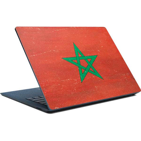 Morocco Flag Distressed Surface Laptop Skin